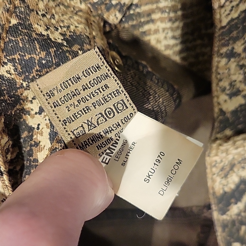 ❤ DL1961 EMMA SNAKESKIN PRINT SKINNY LEGGING JEANS IN SLITHER, 0 (25) - Picture 4 of 6